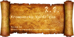 Krompaszky Valéria névjegykártya